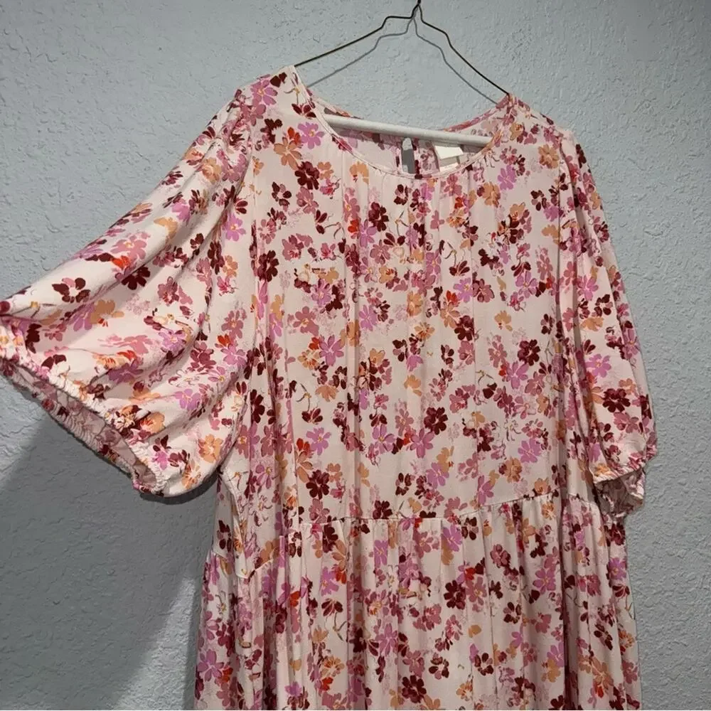 H&M Flowy Floral Midi Dress Pink Cream Boho Blooms Prairie Cottagecore
Size XXL - Picture 5 of 7